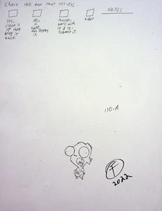 INVADER ZIM First Generation JOHN FOUNTAIN SIGNED Model Cel Copy Art #IZ - Picture 1 of 2