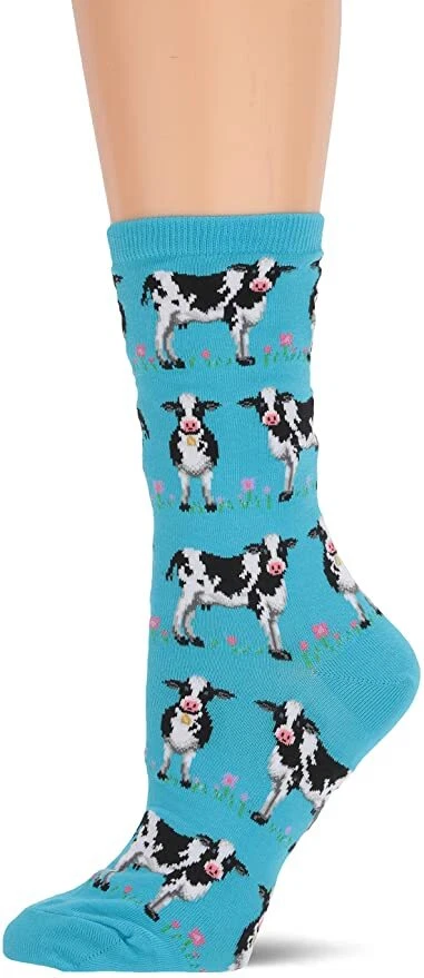 Hotsox Mujer Vacas Calcetines, Turquesa Claro, 1 Par, Mujer Zapato 4-10 Foto 1 de 1