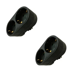 2 Stück Doppelstecker Mehrfachstecker Duo Stecker Multistecker Vertikal schwarz - Bild 1 von 6