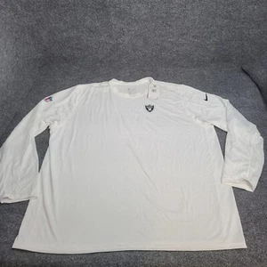 Las Vegas Raiders Shirt Mens 4XL XXXXL White Long Sleeve Nike NFL Dri Fit Tee 30 - Picture 1 of 12