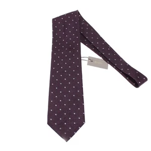 Tom Ford NWT Neck Tie in Purple and Black with Gray Polka Dots 100% Silk - Picture 1 of 8