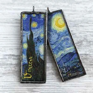 Starry Night Van Gogh Art Christmas Ornament NEW Stained Glass Look - Picture 1 of 6