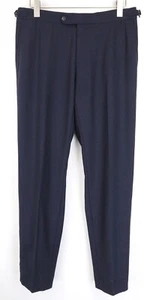 SUITSUPPLY Soho Men Trousers UK34R Blue Pure Wool Pleated Front Lined Classic - Picture 1 of 7