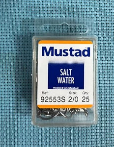 Mustad 92553 S-SS Octopus Fishing Hooks - Size 2/0 - 25 Pack - Made in Norway - Picture 1 of 3