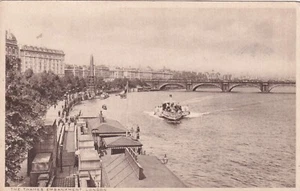 Paddle Steamer Cleopatra's Needle Thames Embankment London 1920s postcard - Picture 1 of 2
