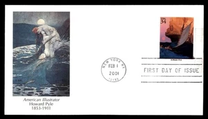 Mayfairstamps US FDC 2001 Howard Pyle Sailboat Painting First Day Cover aat_0750 - Picture 1 of 2