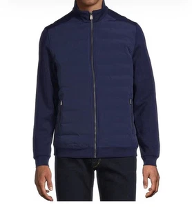 Hart Schaffner Marx Herren M Luxury Performance Quilted Full Zip Navy Jacke Wolle - Bild 1 von 8