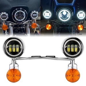 LED Passing Turn Signals Fog Light Bar For Yamaha V-Star Vstar XVS 1100 Custom - Picture 1 of 12