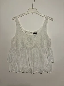 american eagle outfitters weißes Tank XL bestickt Y2K 90er romantisch Ösen Spitze - Bild 1 von 7