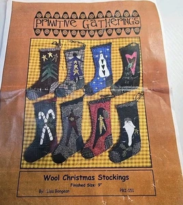 Primitive Gatherings 9" Wolle Weihnachtsstrümpfe Lisa Bongean Muster 151 Neu  - Bild 1 von 2