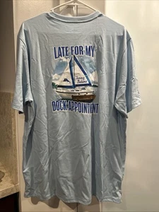 Tommy Bahamas Men’s t shirt Late for my dock appointment polar sky NWT Sz L - Picture 1 of 9