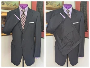 Luxurious $600 Hickey Freeman 42L Modern Gray Suit Finely Tailored in USA - Picture 1 of 13