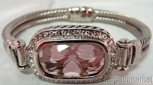 Brazalete Brazalete Cuerda Retorcida Circonita Cúbica Rosa 8 cts 71/2" - Imagen 1 de 1