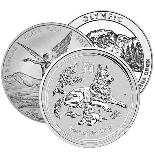 Moneda de plata de 5 oz (año aleatorio, estado variado, cualquier nueva) marca aleatoria Foto 1 de 1