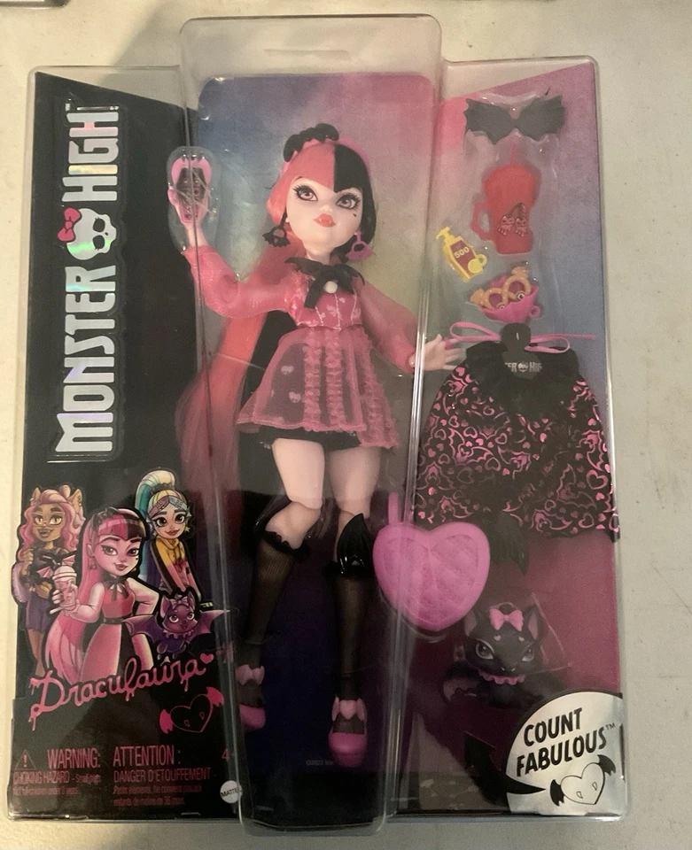 Mattel Monster High Doll G3 Draculaura Fashion Doll HHK51 With Count Fabulous - Image 1 of 1