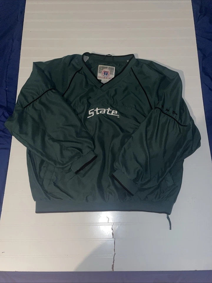Vintage 90s Michigan State University Spartans Genuine Stuff  Windbreaker XL - Image 1 of 4
