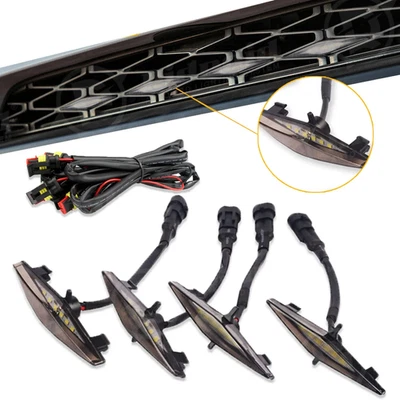 4pcs Smoked Front Grille Led Amber Lights Light Set For Toyota 4Runner 2014-2019 Foto 1 de 4