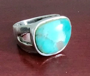 VINTAGE BARSE 925 STERLING SILVER TURQUOISE RING. SIZE 8 - Picture 1 of 8