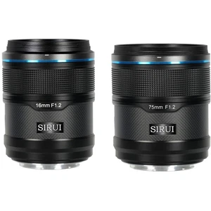 Kit de 2 lentes Sirui Sniper - 16 mm f/1,2, 75 mm f/1,2 (Sony E, Nikon Z, FUJIFILM X) - Imagen 1 de 46