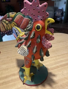 12 1/2 " Red Rooster Juan Jose Ramos (JJRM) Handmade Pottery Mexican Folk Art - Picture 1 of 5