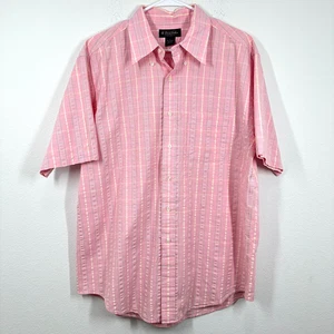 Camicia da campeggio Brooks Brothers uomo taglia large rosa verde 100% cotone Seersucker - Foto 1 di 7
