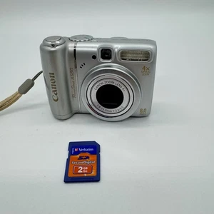 Canon PowerShot A580 8MP Compact Digital Camera w/ 2GB SD Card Tested Working - Picture 1 of 13