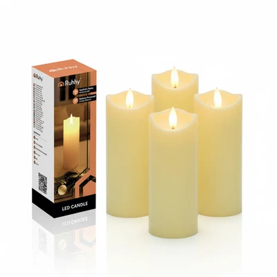 Led Kerzen Set elektrische Dekokerzen Grablicht warmweiß flackernd innen/außen - Bild 1 von 4