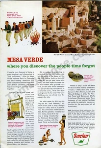 1963 Sinclair Oil Mesa Verde Cliff Dwellings Antiguo anuncio impreso idea de decoración de pared (3822) - Imagen 1 de 1