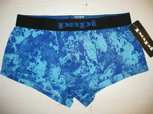 2 MEN'S PAPI BRAZILIAN TRUNK BOXER BRIEF BLUE DESIGNS 2-PACK SIZE L 36-38 NWT - Picture 1 of 1