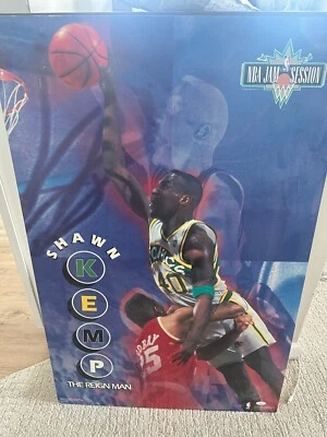 Shawn Kemp Autographed Signed 22x34 Photo Seattle Supersonics JSA Poster Board - Image 1 of 3
