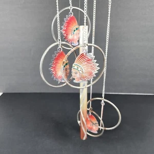 Vintage Aluminum Wind Chime With Native American Chief Design - Picture 1 of 5