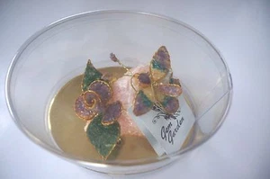 NUOVO CON SCATOLA: ESPOSITORE "GEM GARDEN" FARFALLA E PIETRE PREZIOSE ROSA - Foto 1 di 3