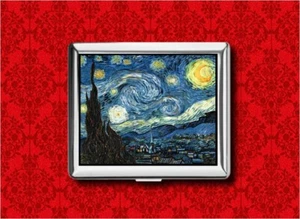 STARRY NIGHT ARTE PINTURA ESTRELLAS LUNA VAN GOGH CIGARRILLO ID IPOD ESTUCHE BILLETERA - Imagen 1 de 5