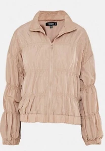 NUEVO CON ETIQUETAS MISSGUIDED Mujer’s Blush Acanalado Chaqueta Bomber Talla 2 - Imagen 1 de 8