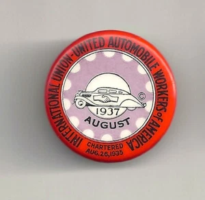 1937 United Automobile Workers Union Pin ~ Trade Union pinback - Picture 1 of 2