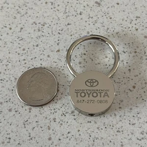 Northbrook Toyota Illinois Silver Tone Round Ring Keychain Key Ring #47674 - Picture 1 of 2