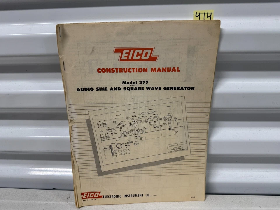 Vintage Eico CONSTRUCTION MANUAL Model 377 AUDIO SINE AND SQUARE WAVE GENERATOR - Image 1 of 4