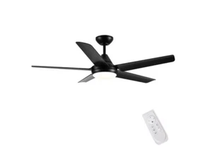 YUHAO 48 in. LED Indoor Matte Black Ceiling Fan with Integrated Light Kit - Picture 1 of 5