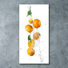 Wand-Bild Kunstdruck aus Hart-Glas Hochformat 60x120 Orangen