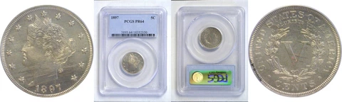 1897 Liberty Nickel PCGS PR-64 Cover