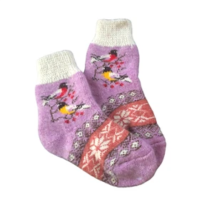 Socks Wool Handmade Winter 5-6T Knitted Soft Warm Natural Toddler Kids Christmas - Picture 1 of 11