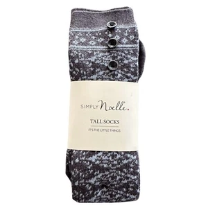 SIMPLY NOELLE Damen große Baumwollmischung Socken Druck Aubergine Elfenbein Baumwollmischung - Bild 1 von 3