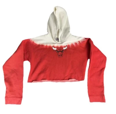 Chicago Bulls Sweatshirt Hoodie Girls Size XL Cropped NBA Basketball - Image 1 of 4