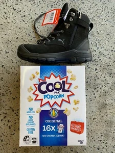 PUMA Conquest ZIP sider BLACK 630737 WORK BOOTS boot shoe +FREE 16 bags POPCORN - Picture 1 of 8