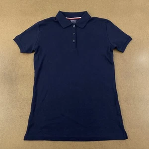French Toast Girls Size XXL (18) Navy Blue Short Sleeve Picot Polo Shirt NWT - Picture 1 of 6