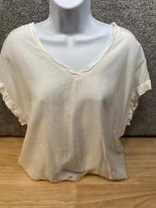 Blusa Dear John Mujer Mediana Blanca Manga Corta Capa Oficina Ligera - Imagen 1 de 10