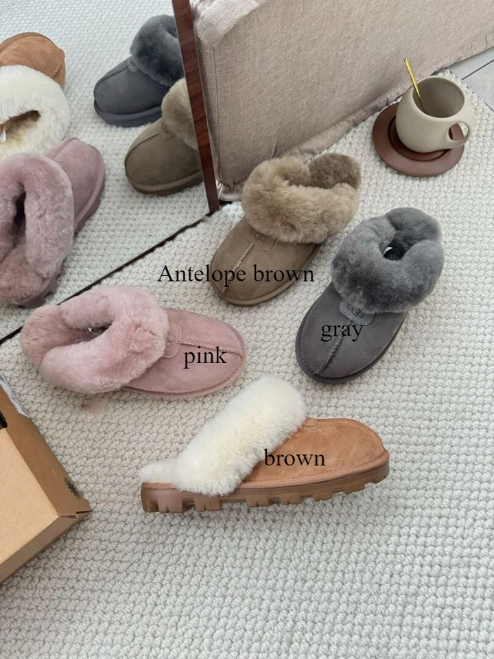 Zapatos para mujer UGG COQUETTE piel de oveja zapatillas deslizables 5125 CASTAÑO estilo clásico Foto 1 de 4