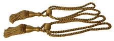 Curtain Drapery Tie Backs w/Tassel 27" Double Strand Gold Braided Adjustable (3)
