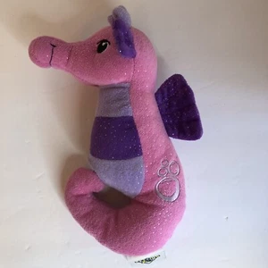 The Petting Zoo - Plush Pink Purple Sparkle Seahorse 8.5" Stuffed Toy - Picture 1 of 9