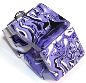 Sobral Onda Mery marmoriert Multi Lila Panel Perlen Künstler Made Statement Armband - Bild 1 von 8